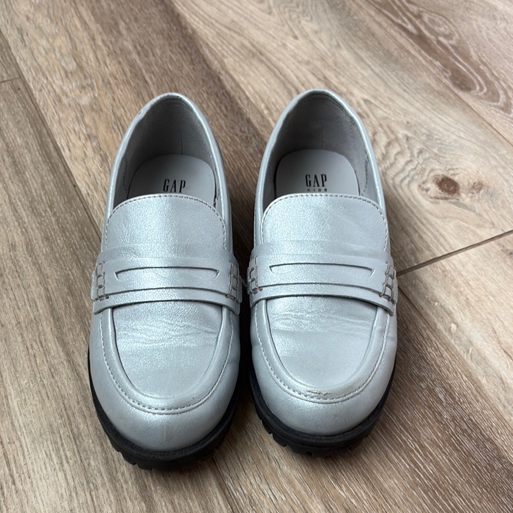 GAP Metallic Silver Loafers